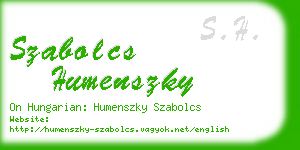 szabolcs humenszky business card